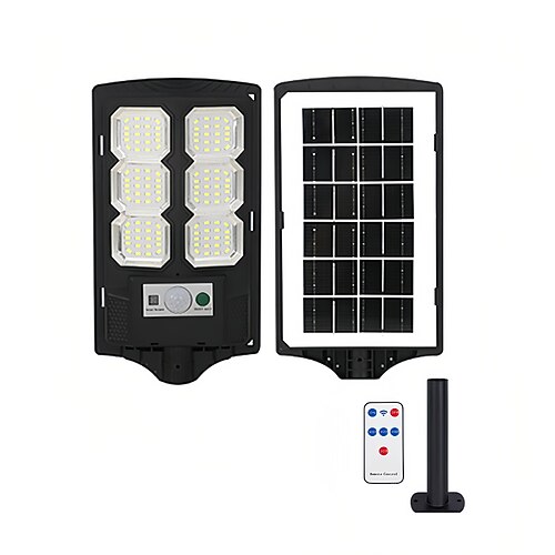 Luci solari stradali da esterno impermeabili a LED, luci per parcheggio con sensore di movimento, telecomando dal tramonto all'alba, 1 pezzo