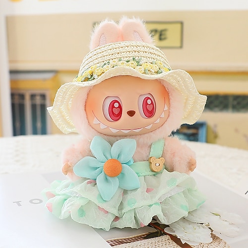 Vestiti per bambole da 17 cm, set di gonne per bambole, set da 2 pezzi, cappello, gonna, vestito, moda premium, grazioso vestito per bambole da 17 cm, accessori (senza bambola)