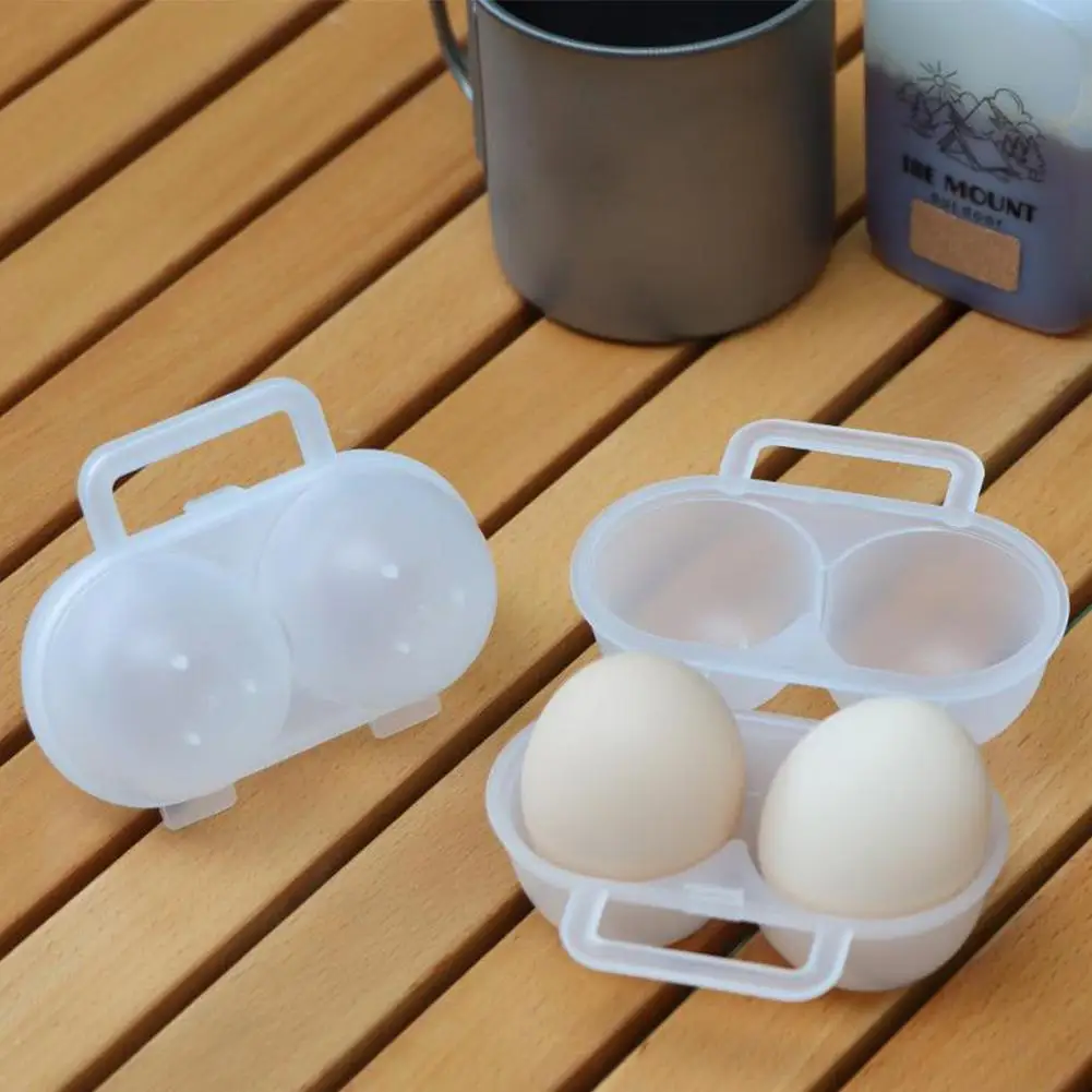 1/2/3 stücke 2 Grids Picknick Container Halter Tragbare Ei Tablett Organizer Fall Ei Lagerung Box Für outdoor Camping Picknick Image