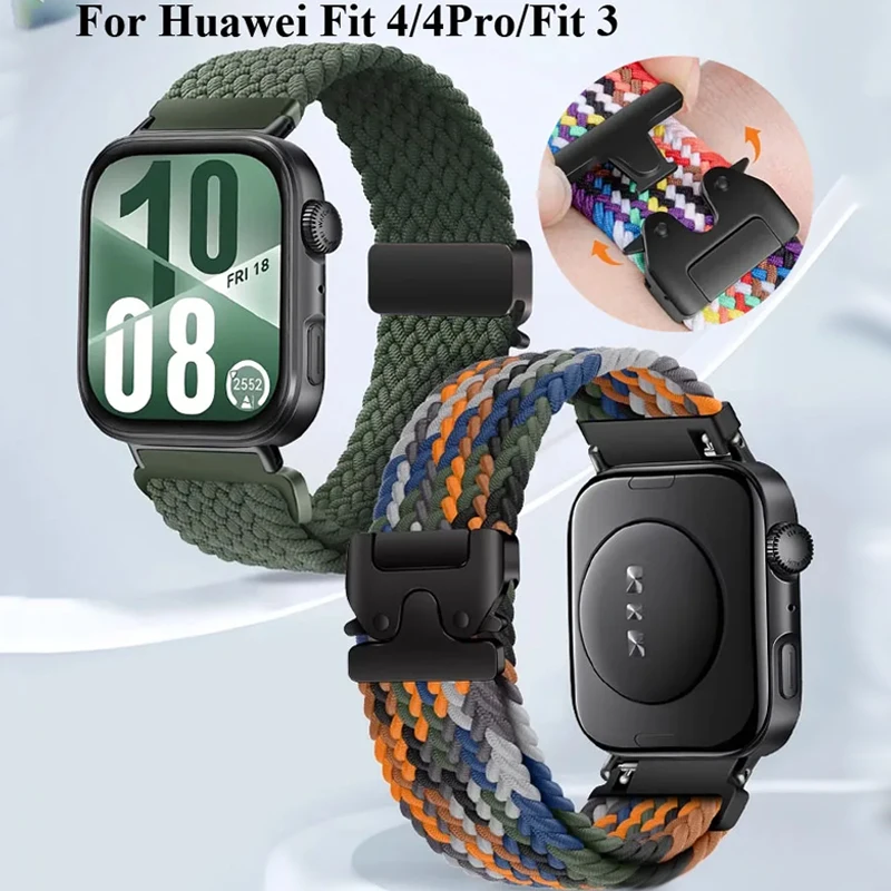 Fallschirm Geflochtene Schleife Für Huawei Uhr Fit 4Pro/Fit 3 Sport Nylon Strap Für Huawei Uhr Fit 3 4 Fit 4Pro Armband Armband Image