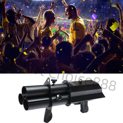 Triple-Loader Electronic Salute Cannon RGB Effects Confetti Machine Electronic Salute Rechargeable for DJ Disco Birthday