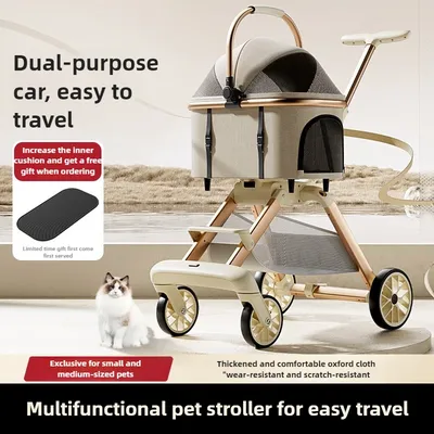 Fashion Lightweight Pet Cart High Value Lightweight Folding Cart Bag Separation Dog Cat Dog Strollers Pet Products