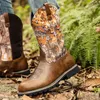 Retro Big Tree Element Herrenstiefel Freizeit Komfort bestickte Western-Cowboystiefel dicker Boden Anti-Rutsch-Wanderschuhe