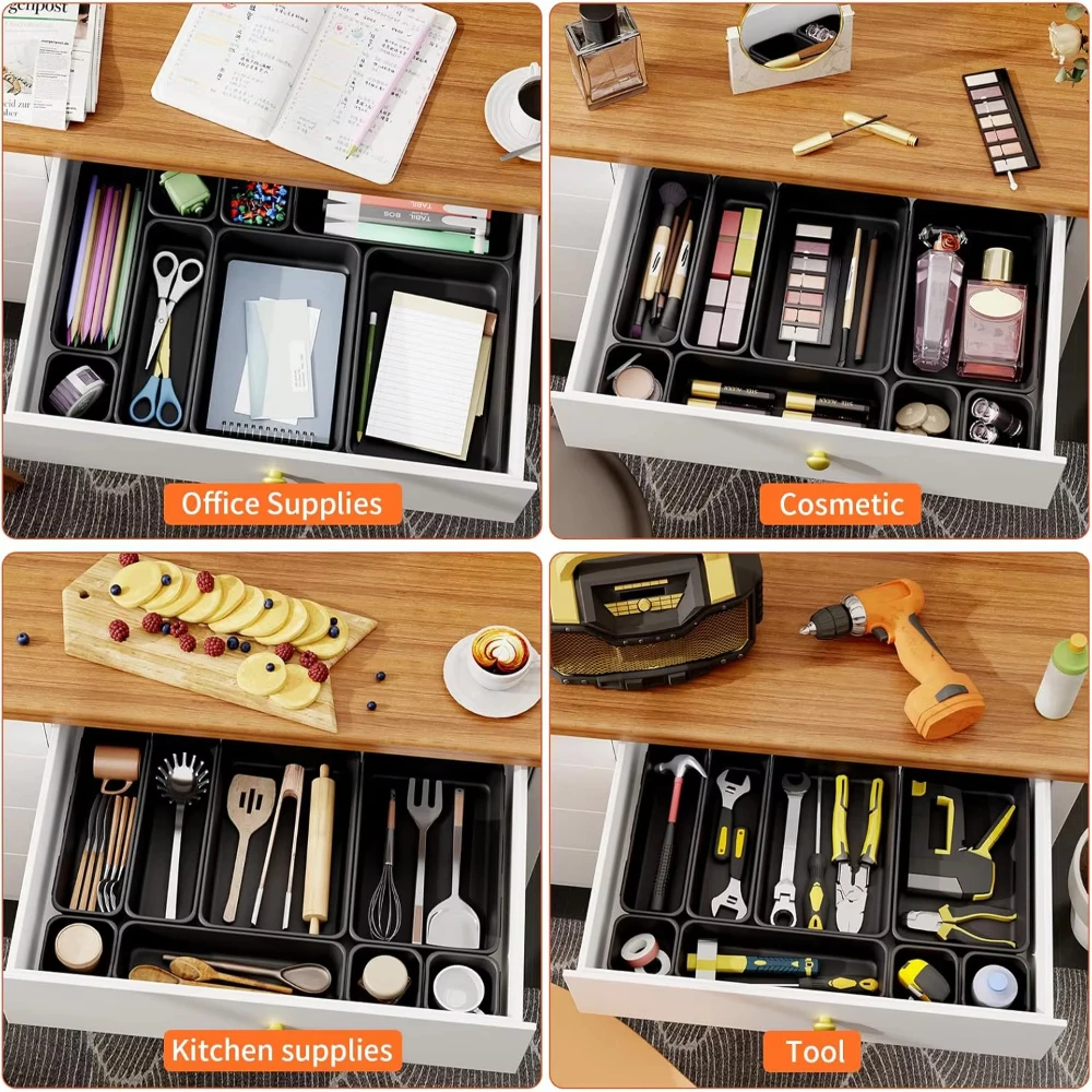 8 Stück Kunststoff Schreibtisch Schublade Aufbewahrungsbox Kosmetik Aufbewahrungsbox, Schminktisch Aufbewahrungsraum Kosmetik
