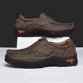 Mocassini da uomo kaki di alta qualità Scarpe di grandi dimensioni 48 Scarpe in morbida pelle da uomo Slip-on Scarpe casual da esterno per uomo mocasines hombre