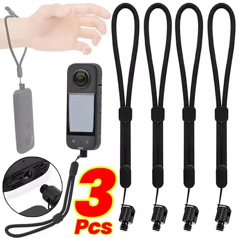 Cinturino da polso con vite da 1/4 per Insta360 X4 X3 X2 Cinghie per cordino anti-smarrimento leggere Corda per appendere a mano per DJI Pocket 2 3