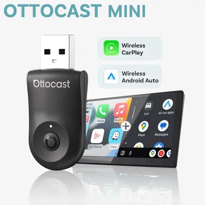 OTTOCAST Mini Wireless CarPlay Android Auto Adapter Plug And Play 5.0 WiFi Fast Connect USB Dongle