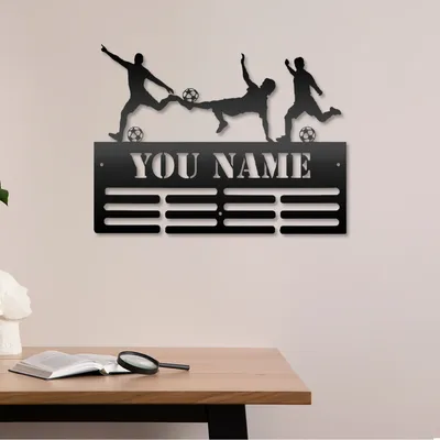 1pc Kreative fußball Personalisierte Name Metall Wand Zeichen Zinn Wand Plaque Für Wohnkultur Wohnzimmer Schlafzimmer Image