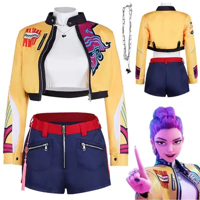 Kostüm Dämonenjäger von KPop Rumi Cosplay für Damen Kleidung 2025, Cartoon-Kostüm für Erwachsene und Image