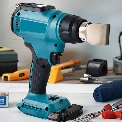 18V Heat Gun Shrink Wrapping Tool Hot Air Gun Air Dryer Soldering Thermal Blower with LED display, Tool only, No battery