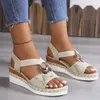 Neue Niedrige Sandalen Frau Leder Schuhe Sommer Clogs Keil Atmungsaktive Anzug Weibliche Beige Große