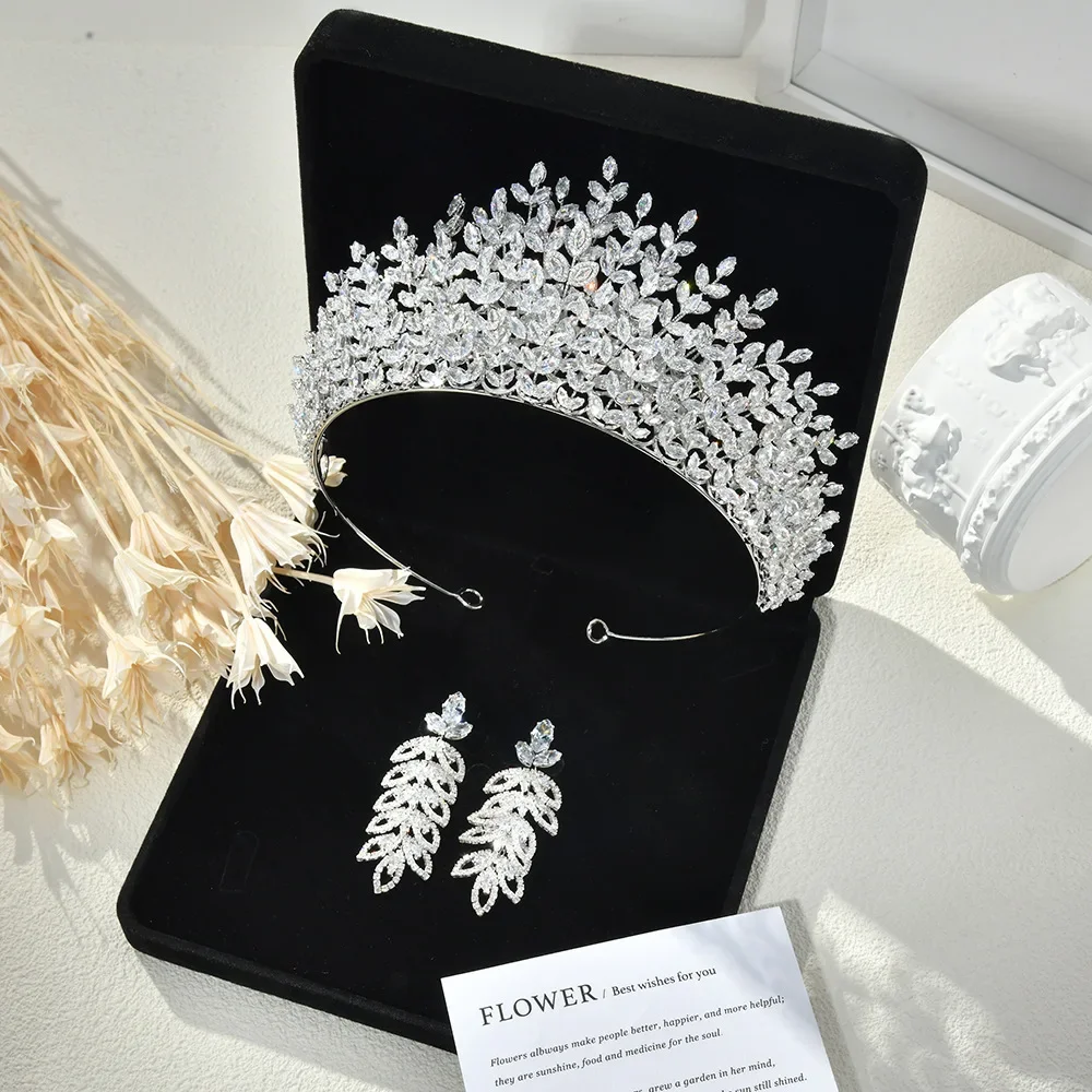 Braut Tiara Krone für Hochzeit Braut Kopfschmuck Silber Zirkonia Königin Prinzessin Krone für Festzug Frauen Diadem Prom Haarschmuck Image