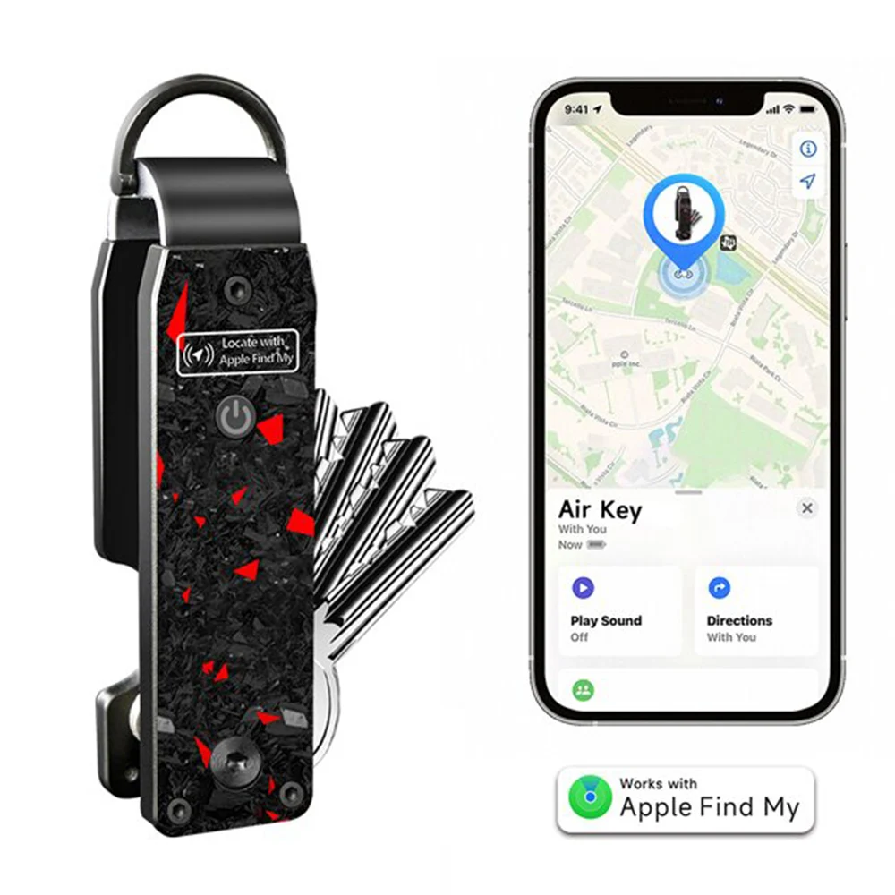 Schlüssel-Organizer funktioniert mit Apple Find My, integrierten Airtag-Chips, fasst 2–6 Schlüssel, Auto-Schlüsselanhänger mit GPS-Tracker, (nur iOS) Image