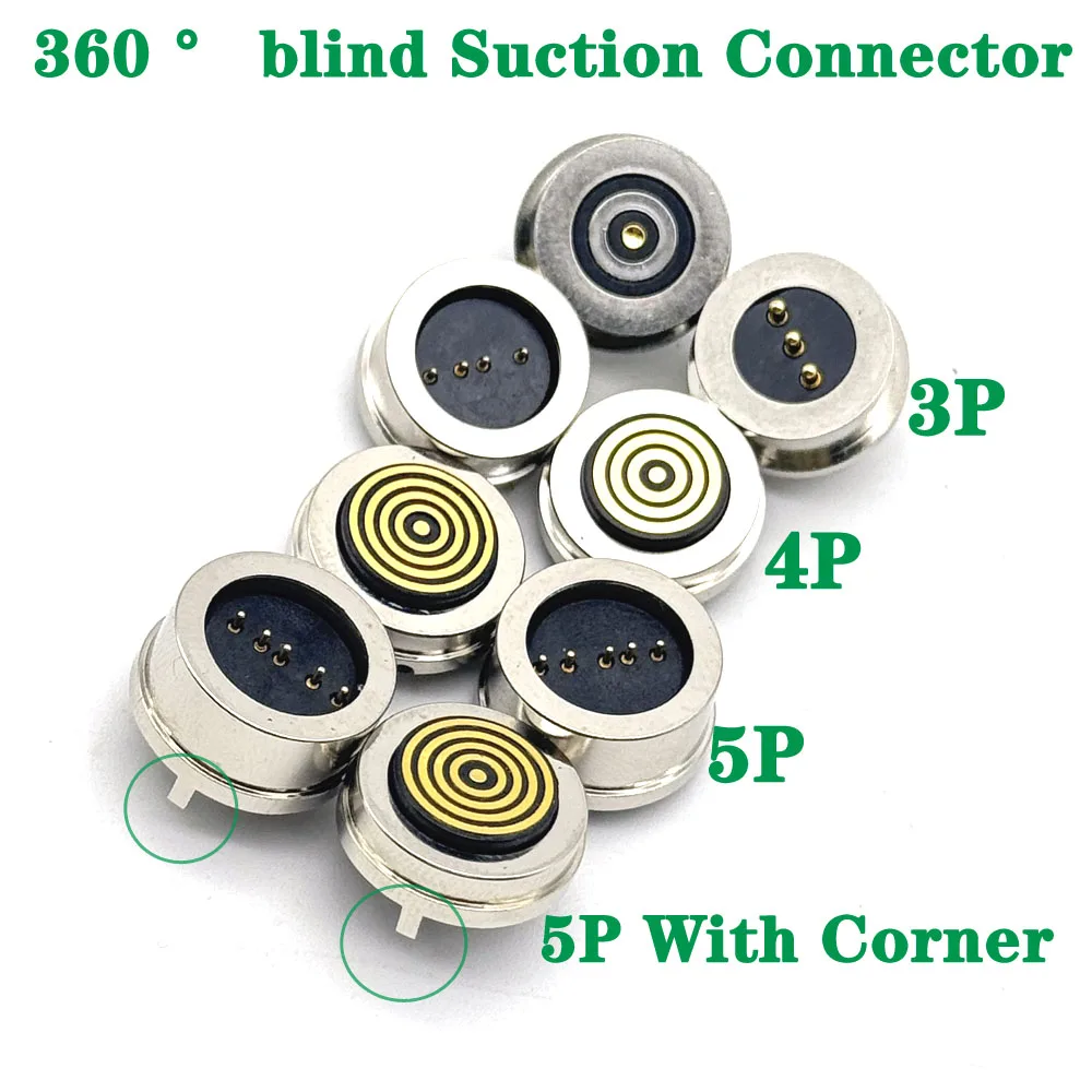 3/4/5/6 Pin Pogo Pin Stecker Wasserdicht Magnetisch Federbelastet Männlich Weiblich 360° ° Blindsauger DC Signalübertragungsladen Image