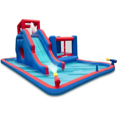 2-in-1 Bounce & Blast Inflatable Water Slide Park – Heavy-Duty for Outdoor Fun - Climbing Wall, Slide, Bouncer