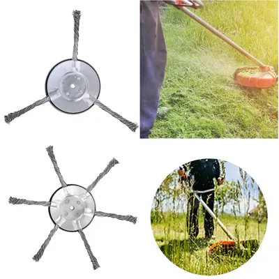 Universal Weed Brush Head Steel Wire Wheel Grass Trimmer Head Removal Moss Rust Lawn Mower Grass Brush Disc Weed Eater Blades