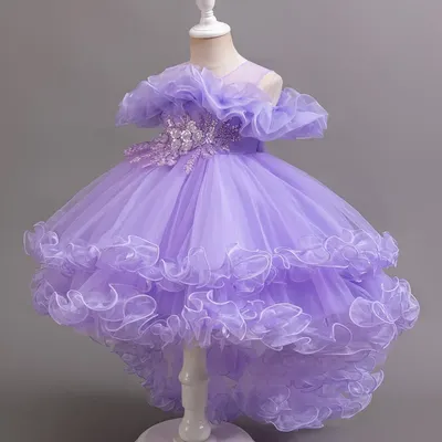 Hochzeitskleid für Kinder und Mädchen, Blumenmädchenkleider für Hochzeiten, Mädchenkleider für 2 bis Image