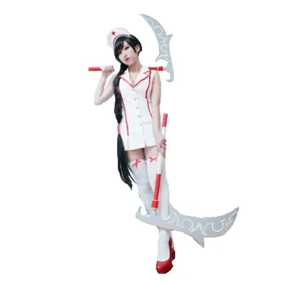 lol Spiel sexy Akali Krankenschwester Kleid Cosplay Kostüm Halloween Kostüme mit Socken und Hut Image