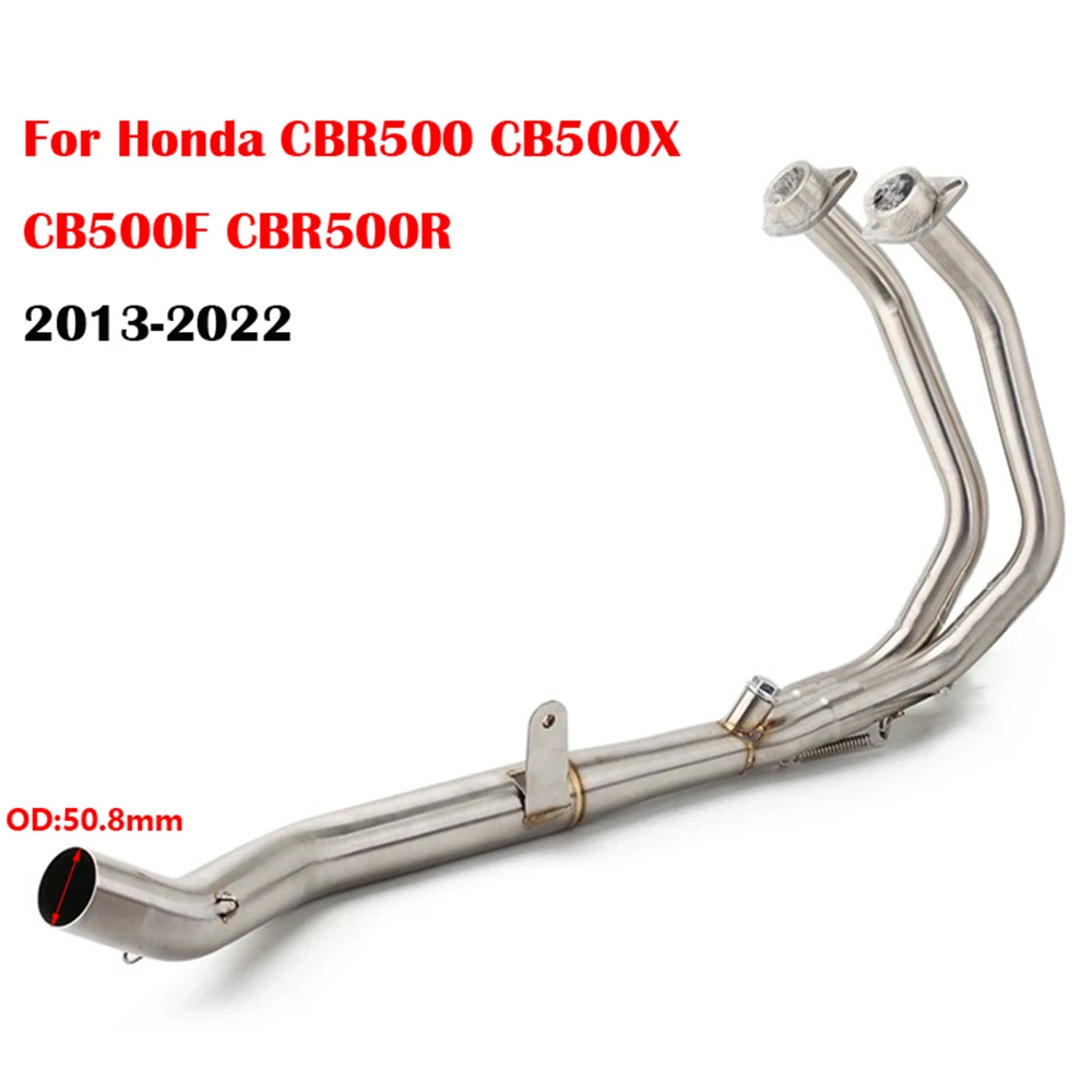 Slip On Für Honda CBR500 CB500X CB500F CBR500R 2013-2022 Motorrad Auspuff Escape Modifizierte Vorne Mitte Link Rohr Image