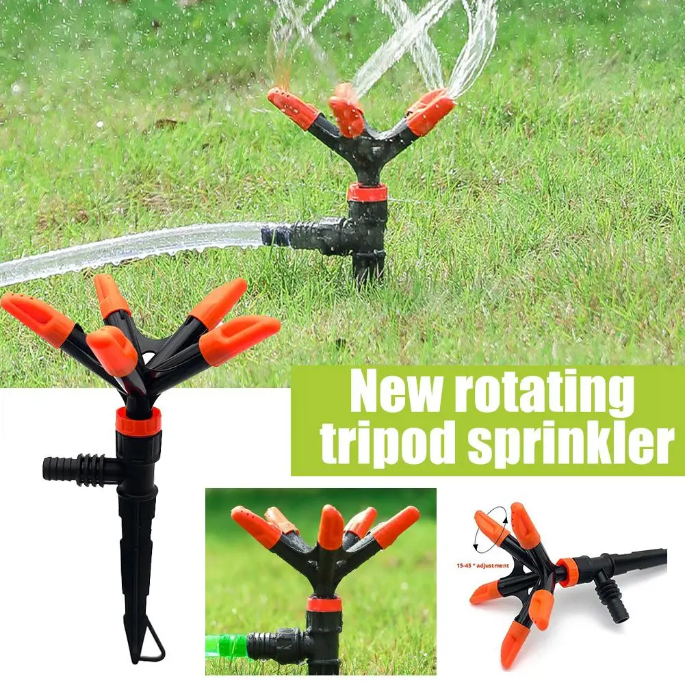 3 Stück rotierende Düse, automatischer Sprinkler zum Bewässern von Blumen, Wasserleitungen, Gartenrasenbewässerungsgrund, 5 Gabelsprinkler Image