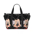 Borsa tote da spiaggia personalizzata di Topolino per donna, palestra extra large, borse per la spesa da viaggio con personaggi dei cartoni animati