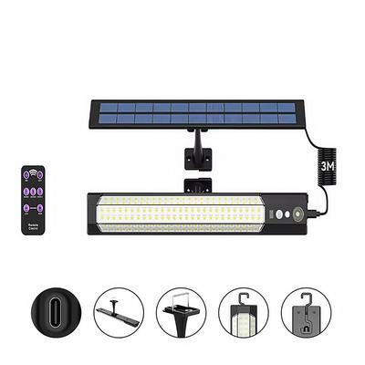 316LED Outdoor Solar Street Lights 3 Meter Cable Led Split Landscape Patio Garden Lights With Remote Control Camping Outdoor Solar Spotlight Solar USB Charging 1PC