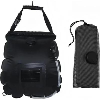 Portable Solar Shower Bag for Camping, Solar Heated Shower with Temperature Indicator, Leak-Proof Outdoor Shower for Hiking, Beach, Travel Emergency Use