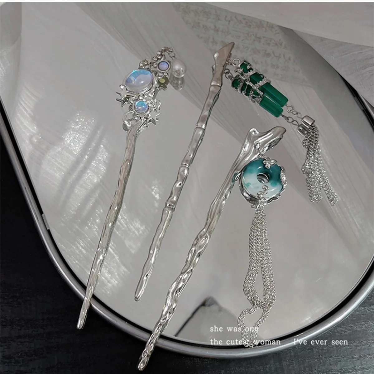 Chinesischen Stil Haarnadel Für Frauen Vintage Blume Quaste Haar Stick Exquisite Klare Floral Perle Haarnadel Schmuck Haar Zubehör Image