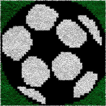 Latch Hook kits Little Rug for Kids Football Soccer Color Printed Canvas DIY Handmade Carpet Crochet Yarn Embroidery Needlework Hook Latch Kit Rug Cover Children Handicraft 20x20cm