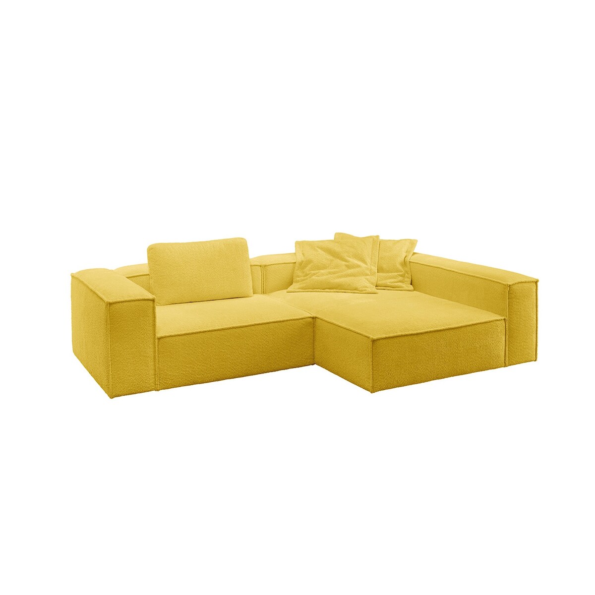 KAWOLA Sofa CARMO Ecksofa Stoff gelb Recamiere rechts Image