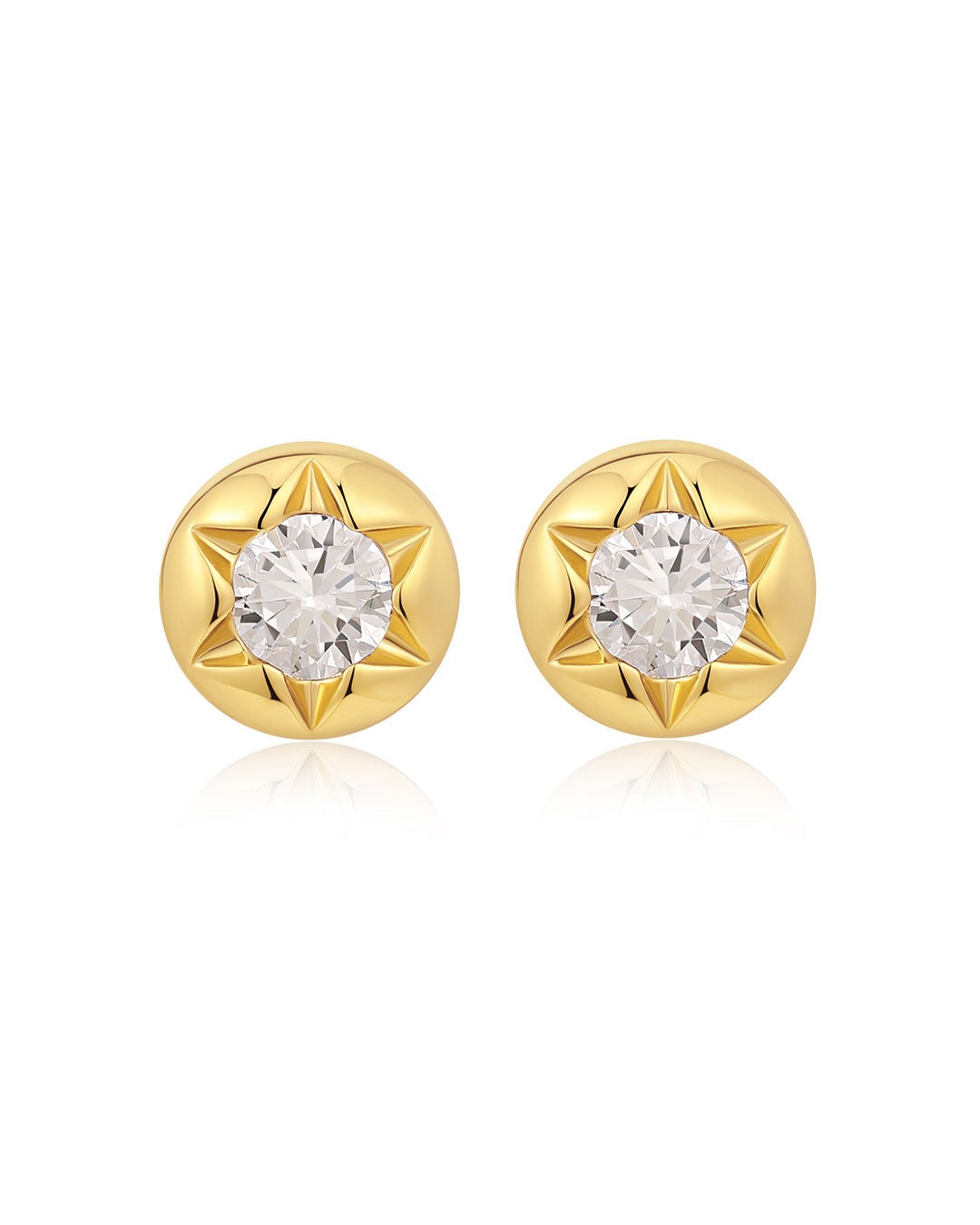 Plus Size Women's The Rose Bud Studs- Gold by LUV AJ in Gold (Size OS)