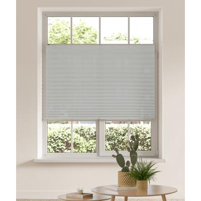 Plissee MY HOME "DAHRA - in Crush-Optik" Gr. 5, grau (steingrau), B:80cm H:130cm, Obermaterial: 100% Polyester, Plissees, Fixmaß, Bestseller mit über 5500 4,5-Sterne-Bewertungen, Klemmträger Image