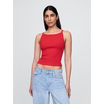 Gap Red Modern Cotton Modal Crop Vest Top