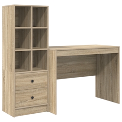 vidaXL Schreibtisch mit Stauraum Sonoma Eiche Holzwerkstoff Image