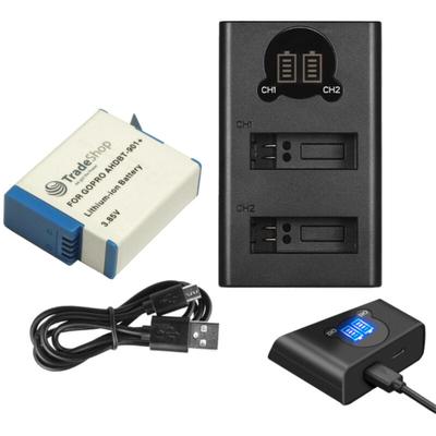 Trade-shop - Akku + 2-fach Ladegerät usb-c für GoPro Hero 12 Black AHDBT-901+ SPBL1B CHDFB-111 Image