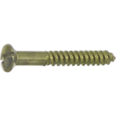 DIN95 3.5 x 35 Messing blank Holzschraube Linsensenkkopf mit Schlitz Image