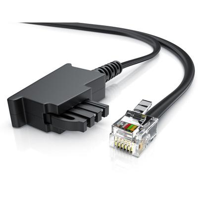 Csl - 3m Telefonkabel tae-f Stecker auf RJ11 Stecker Int. Norm 6P4C / 4-polig belegt Flachkabel Image