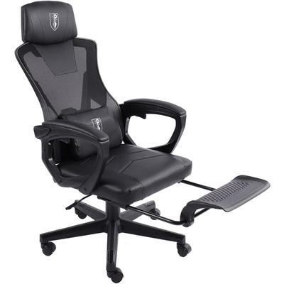 Trisens - Gaming Stuhl im modernen Racing-Design mit einklappbarer Fußstütze - Gaming Chair mit Image