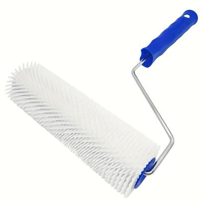TEMU 1pc Roller With Handle - Blue Plastic Nail Roller For Application On Concrete Floors, Ideal For Smooth Coating, Bubble-free Finish, , Bubble-free Application | | Durable Plastic Image