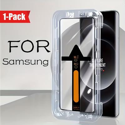 TEMU 1pc Transparent Tempered Glass Screen Protector S23/s24 Ultra - Dust-free, Resistant, High Clarity Smartphone Film, Smartphone Screen Protection| |highquality Glass, Screen Protector Image