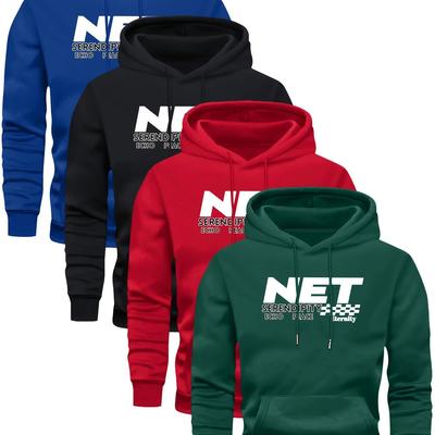 TEMU 4 Hoodie With Velvet Men's Casual And Fashionable Hoodie Set Image
