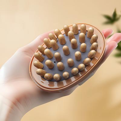 TEMU Whole Body Cushioned Meridian Brush, Plastic Guasha Massage Tool For Abdominal And Legs, Soft Brush Home Massager, Product|massage Tool|soft Bristles Image