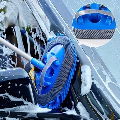 TEMU Adjustable Microfiber Car Wash Brush With Extendable Handle - Soft Scratch-free Chenille Mitt, , Durable Polyester Fiber For Efficient Auto Detailing And , Car Cleaning Accessories Image