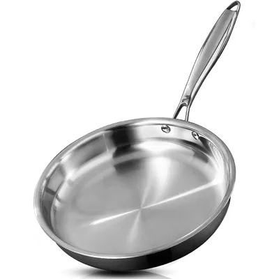 Tri-Ply Clad Stainless Steel Frying Pan Chef's Classic Skillet,Compatible with All Cooktops & Induction, Dishwasher-Safe