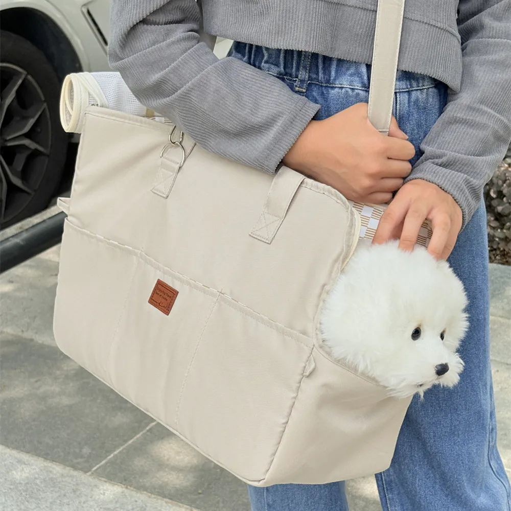 Set mit 4 atmungsaktiven Haustier-Tragetaschen für Katzen und kleine Hunde, sichere Reisehandtasche für Welpen, Chihuahua, Yorkshire, Hundezubehör Image