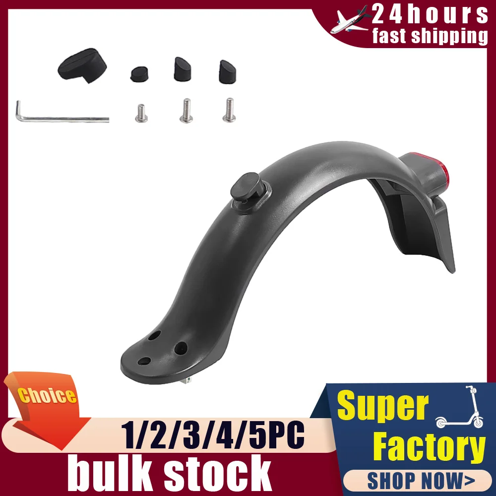 Reifen Spritzschutz für Xiaomi M365/Pro/1S Pro2 Mi3 Elektroroller LED Bremsrücklicht Wasserdichter hinterer Kotflügel Kit Teile Image