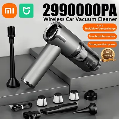 ξAO 2990000 pa 4-in-1 leistungsstarker, langlebiger Auto-Hoover, blasender Saugnapf, kabelloser tragbarer Hoover mit doppeltem Verwendungszweck, elektronisches Autogerät Image