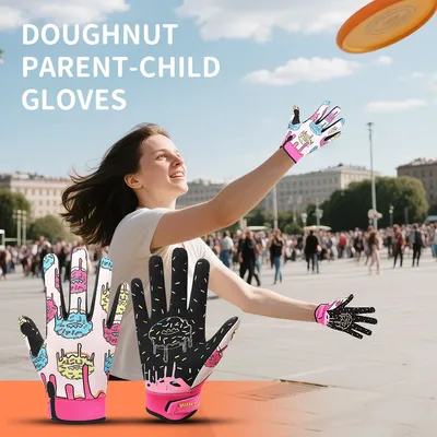 Fun Parent Child Cycling Gloves - Full Finger Scooter and Mountain Bike Gloves with Touch Screen, Mountain Bike, Padded Anti Sli