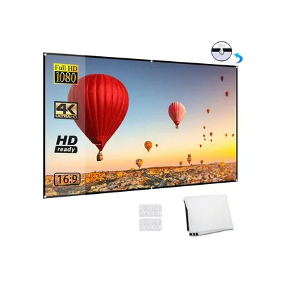 84-Inch,Portable Foldable Projector Screen 16:9 4K 3D Indoor/Outdoor Projection