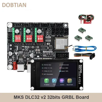 Grbl 32 bit CNC Shield Controller ESP32 WIFI MKS DLC32 V2.1 Offline Control Board TS24 Touchscreen